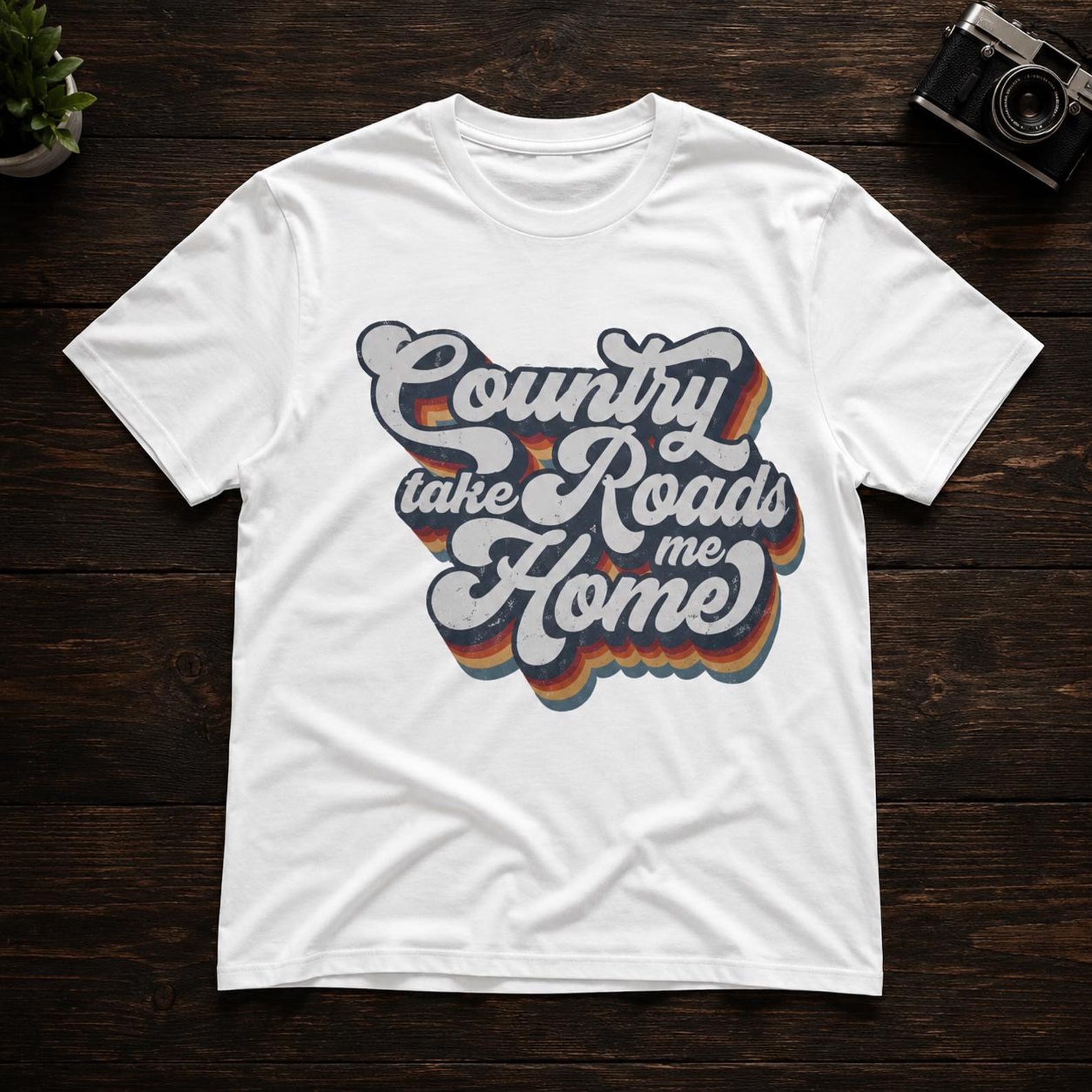 Country Roads Shirt Retro Western Tee Vintage Country Music Lyrics Gift,Vintage 70s Southern Tshirt Country Music 4XL