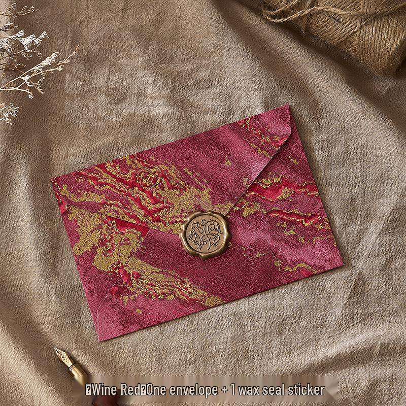 Retro Embossed Chinese Style Letter and Envelope Set with Wax Seal