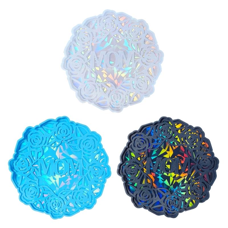 Heat Resistant Silicone Mold Coaster Mould with Unique Rose Flower Pattern Florals Cup Mat Mould for Office Desk