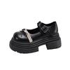 College Style Black Platform Small Leather Shoes Women's 2025 Summer New Japanese with Skirt Bow Mary Jane Single Shoes