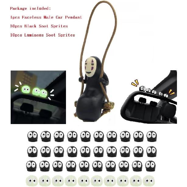 Studio Anime Merch Car Accessories Set-Faceless Male Pendant Soot Sprites