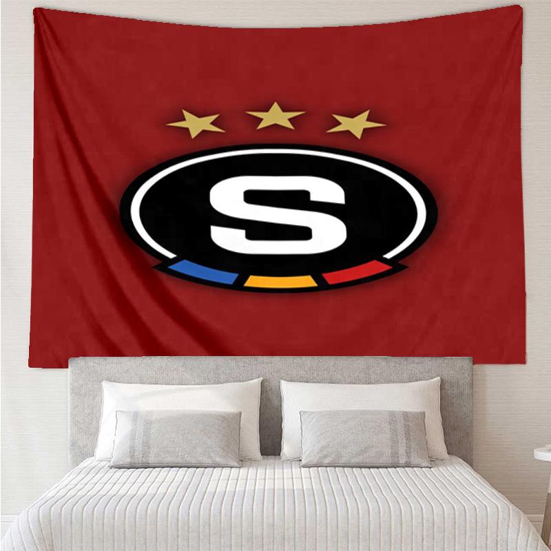 1PC Star Soccer Emblem Printed Tapestry Room Decoration Wall Hanging for Living Room Bedroom, dormitory, Birthday and Christmas gifts
