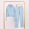 LULU Gold Label Stand Collar Half-Zip Loose Sweatshirt & Sweatpants Plush Set