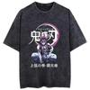 2026 Anime Demon Slayer Maglietta Lavata Retrò Uomo e Donna Estiva Morbida Traspirante Moda Top Streetwear Maglietta Gadget