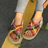 2025 New Casual and Comfortable Shoes for Women Breathable Flat Sandals Strappy Heels Shoes Anti-Skid Beach Sandals Slipper