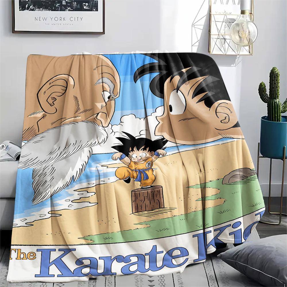 Coperta in Flanella con Stampa Personaggi Dragon Ball, Alta qualità Confortevole per Tutte le Stagioni, Arredamento per la Casa, Calore e Comfort, Perfetta per Regali di Natale