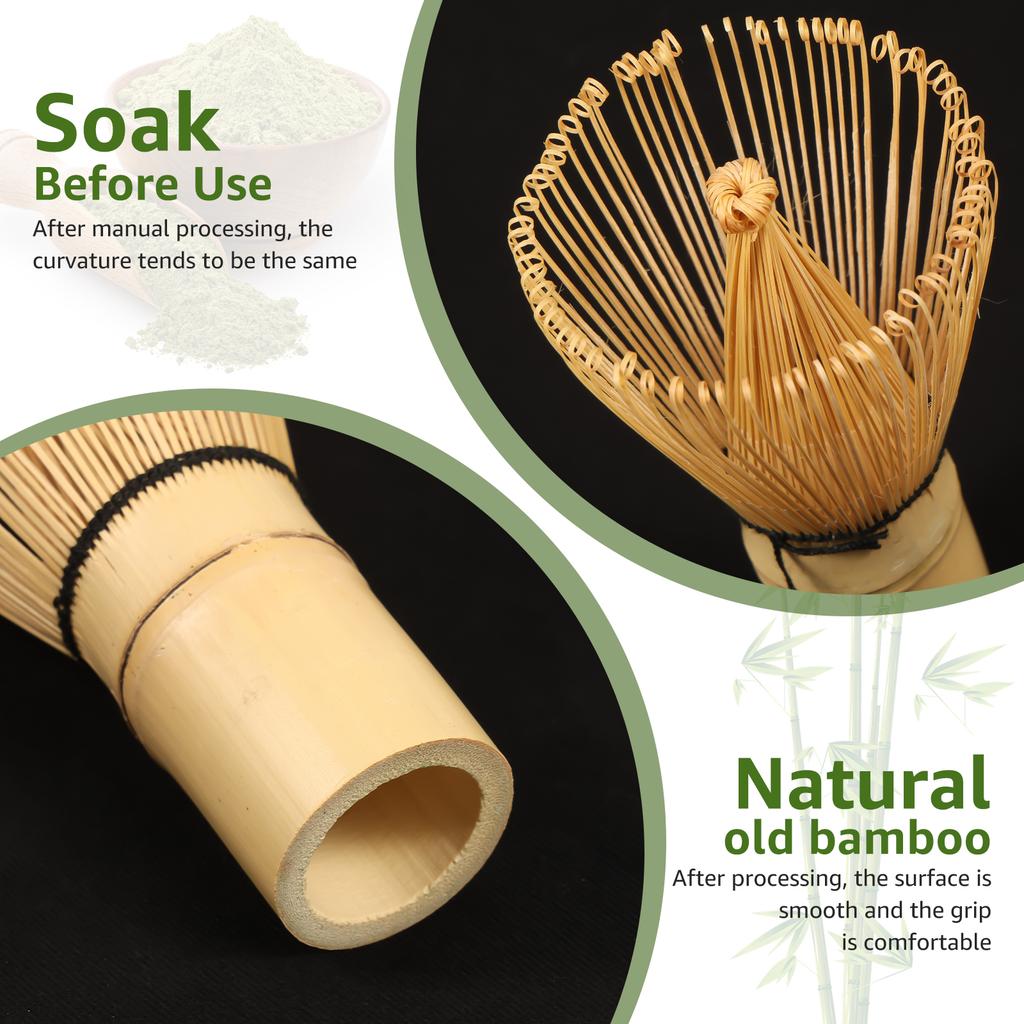 Traditional Ceramic Matcha Powder Bowl Set for Home Trip Easy to Clean Matcha Scoop Whisk Holder Kit for Tea Lovers Beginners