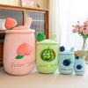 Creative Fruit Milk Tea Cup Throw Pillow Watermelon Doll Sleeping Throw Pillow Plush Toy Grab Machine Doll Exchange Gift Girl