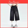 Shorts Denim For Highwaisted Wideleg Women Summer Baggy Midlength Jeans Pants Solid Casual Clothing Streetwear