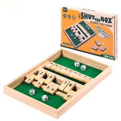 AIUAZA Shutbox Dice Wooden Board Game 2 Player Competitive Traditional Family Board Fun Math Game for Holidays Game, Game, Bar, Travel, Game, (Battle