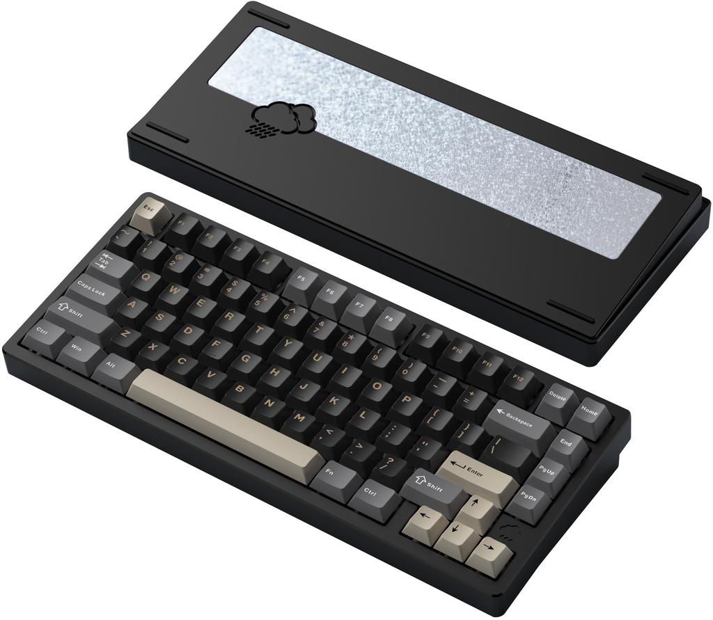 WOBKEY Rainy 75 Keystroke Mechanical Keyboard with OS Hot Swap and VIA Customizable Gasket Aluminum RGB Backlight Keyboard Rain-like Sound, 3-Way