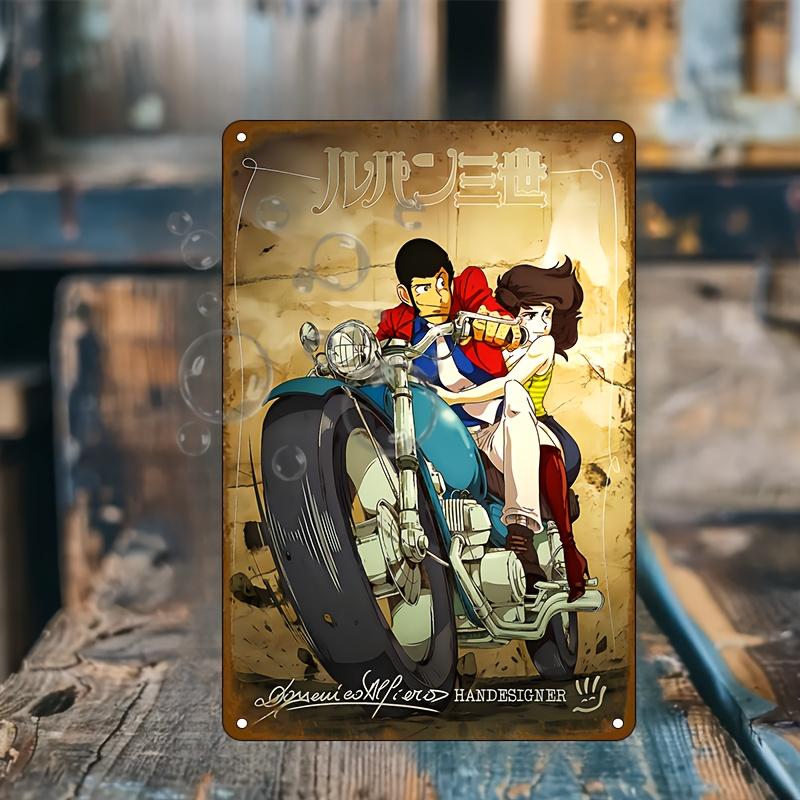 

Retro Anime Langya Motorcycle Metal Wall Art Vintage Iron Plate Decor with Classic Japanese Anime Design Cartoon Characters aluminum 20x30cm