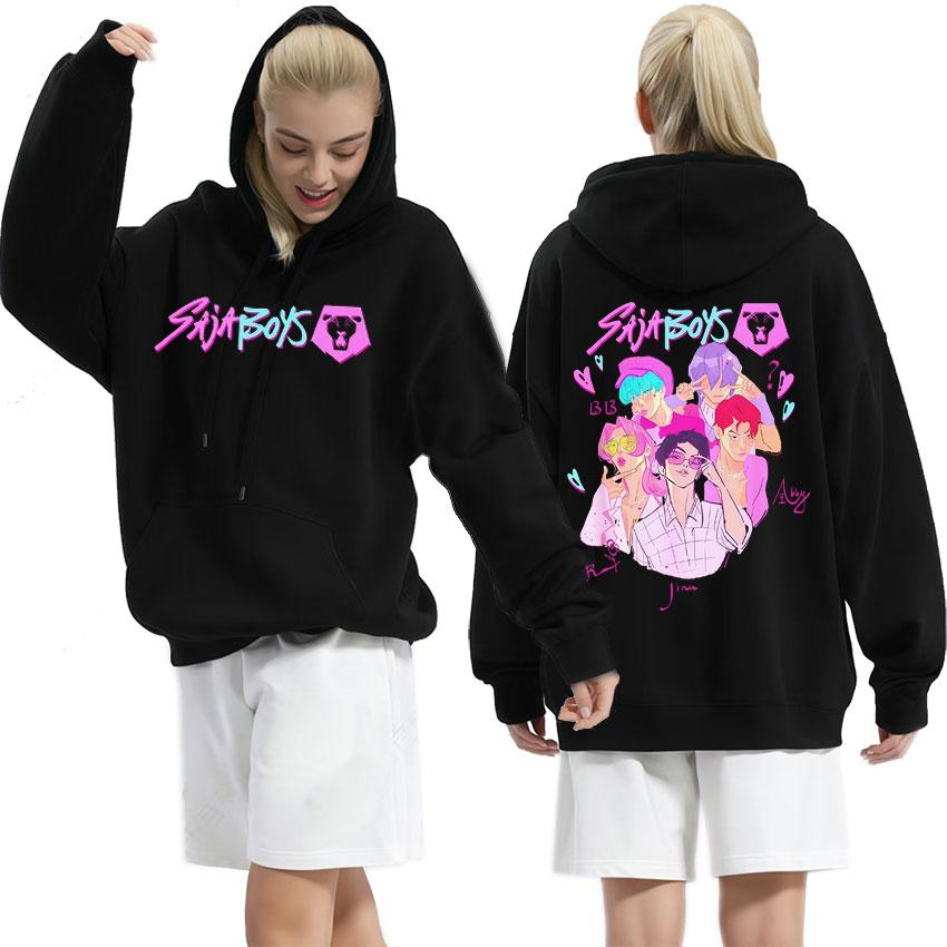 

K-Pop Охотники на демонов Дерпи Тигр Осень Зима Поп-худи Мужская Одежда с юмором Корейская Оверсайз Y2k Эстетичная Спортивная одежда S