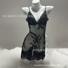 Large size sex underwear sexy water-soluble flower halter sling lace perspective thin hollow 0