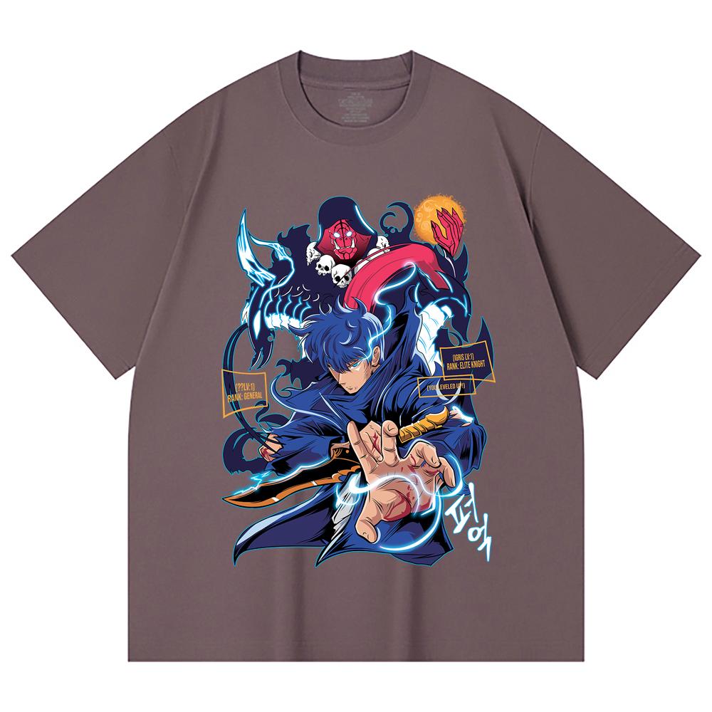 230 Gsm 100% Cotton Solo Leveling V14 Print Unisex Heavy Cotton T Shirt