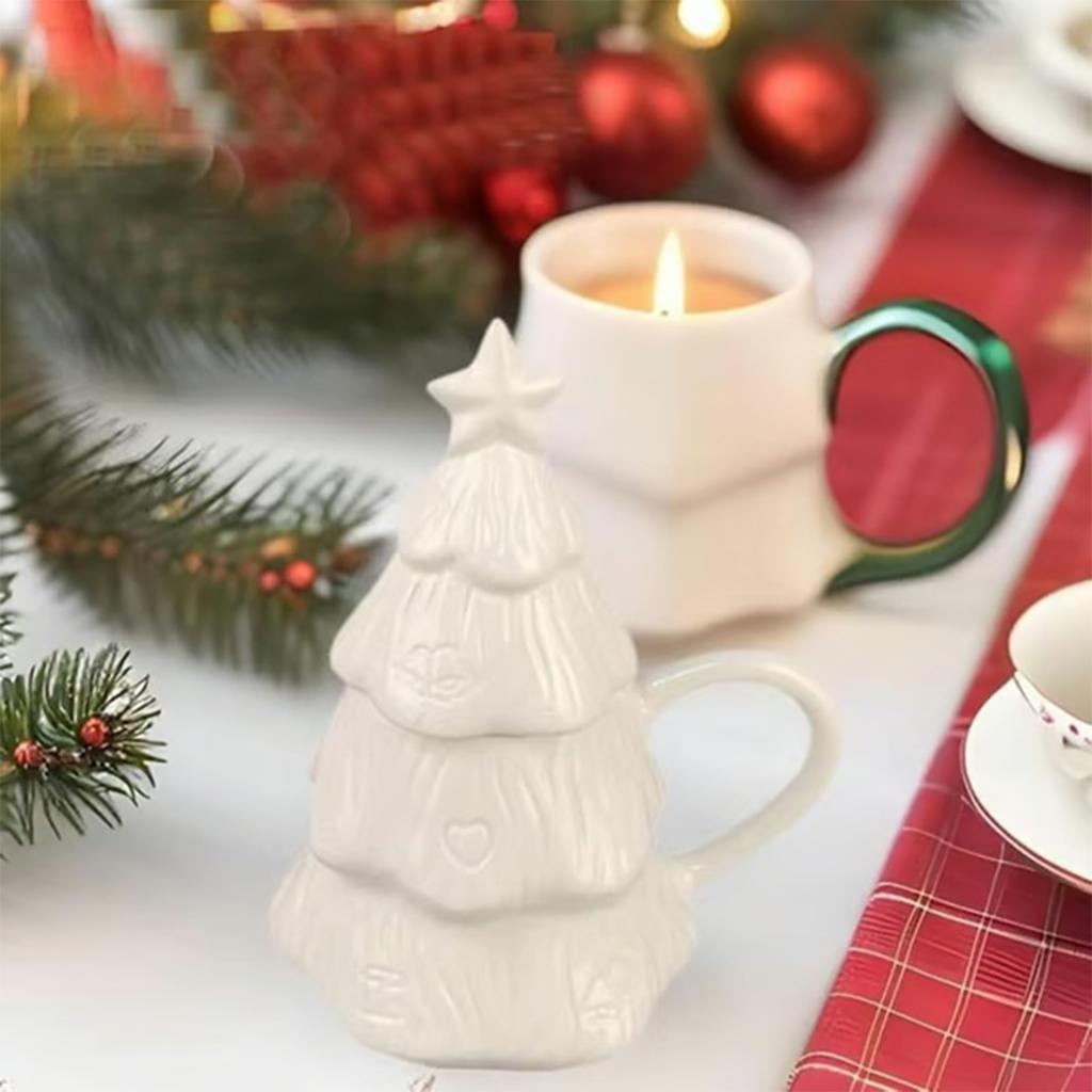 Conjunto de Canecas para Pintura de Árvore de Natal, Conjunto DIY para Pintura de Canecas de Natal, Caneca de Cerâmica com Padrão de Árvore, Caneca de Café Criativa, Atividades Artísticas de Feriado 15ml