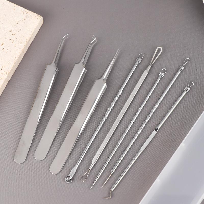 5/7/8Pcs Ultra-Fine Cell Pimples Blackhead Clip Tweezers Beauty Face Health Salon Special Blackhead Remover Acne Needle Tool