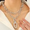 Fashionable Irregular Resin Leopard Oval Pendant Necklace for Women Ladies Coarse Chains OT Buckle Necklaces Jewelry Wholesale