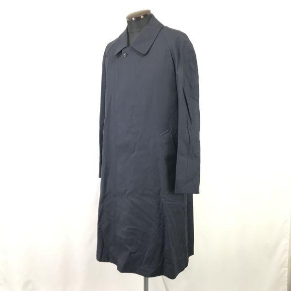 Lanvin Italy Silk Wool Blend Sten Collar Coat R48-45 L-XL Navy(USED)
