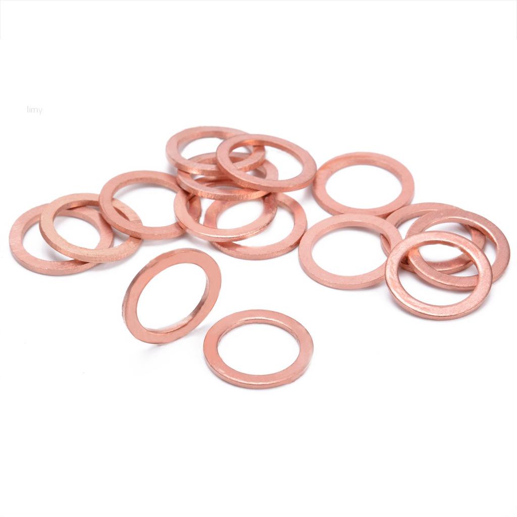 10xM12 12mm Copper Crush Washer Flat Ring ClutchOil Brake Line Seal HoseBanjo
