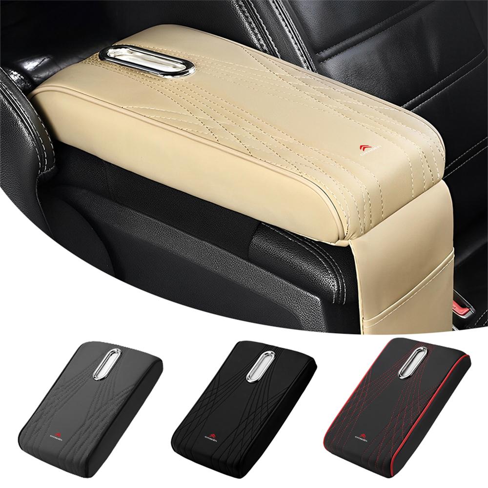 Car Armrest Cushion With Pocket Tissue Storage Bag Center Console Armrest Box Mat For Citroen C3 C4 C6 C8 Berlingo C5 C-ELYSEE ams236