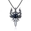 European & American Skull Flame Pendant Necklace for Men - Heart Charm Sweater Chain Accessories 2025