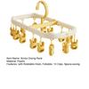 Socks Drying Rack with 14 Clips Foldable Hanging Rack Clothes Drying Rack with 360-Degree Rotatable Hook for Drying Socks