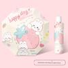 Strawberry Rabbit Safety Anti-Rebound Kids Umbrella Primary School Girls Rain and Rain Dual-Use School Dedicated Foldable Self-Opening Umbrella