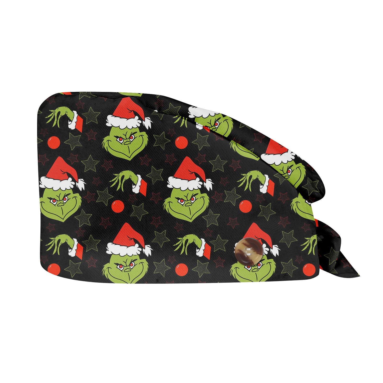 Fashion Christmas Print Work Hat Casual Wash Hat Bag Cap One Size чёрный