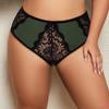 Dámské sexy krajkové kalhotky plus size francouzská móda pohodlné prodyšné se středním pasem 0Xl-5Xl - 090