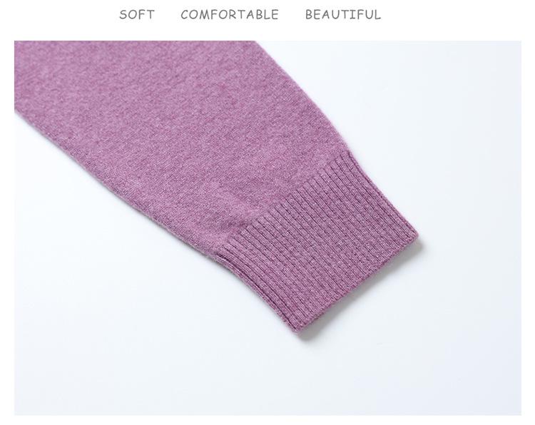 Women's Plus Size Pure Wool Embroidered Sweater - Autumn/Winter Base Layer with Half-high Collar, Perfect for Middle-aged and Elderly Moms.