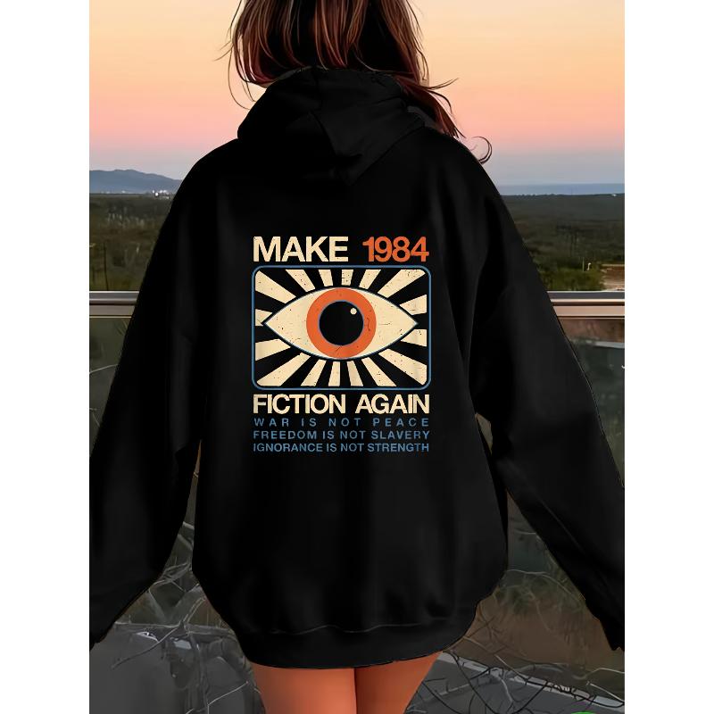 Polyester Women s Trendy Graphic Hoodie Adjustable Drawstring Elastic Hem Wrinkle Resistant Daily Lounge Top XXL чёрный