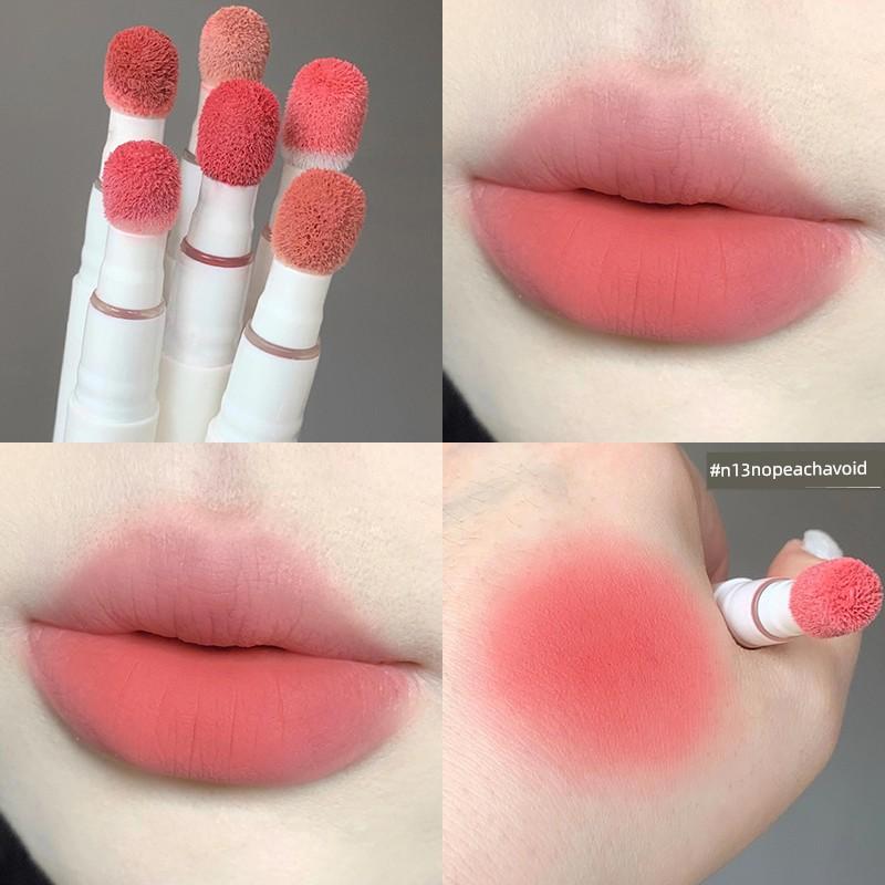 Orange Blossom Lip Powder Cream Cushion Matte Lip Glaze Lip Mud Nude Color Light Makeup Whitening Non-Stick Cup Lipstick 1.9ml