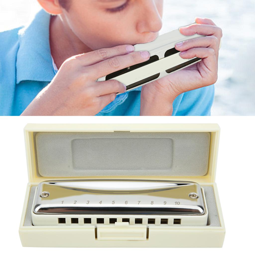 Blues Harmonica 10‑Hole Mouthorgan A Key Portable Beginner Gift Wind Instrument Waterproof