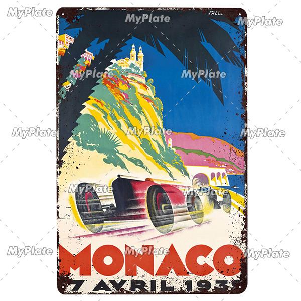 24 Heures Du Mans Metal Sign Vintage Plaque Tin Sign Wall Decor For Bar Pub Metal Crafts Retro Racing Car Poster Custom