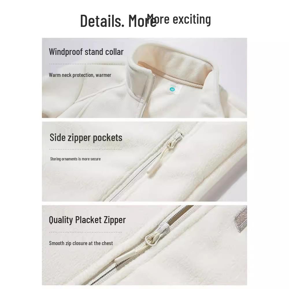 Unisex Windproof Fleece Pullover Jacket: Thick, Warm, and Insulated for Autumn and Winter Sports