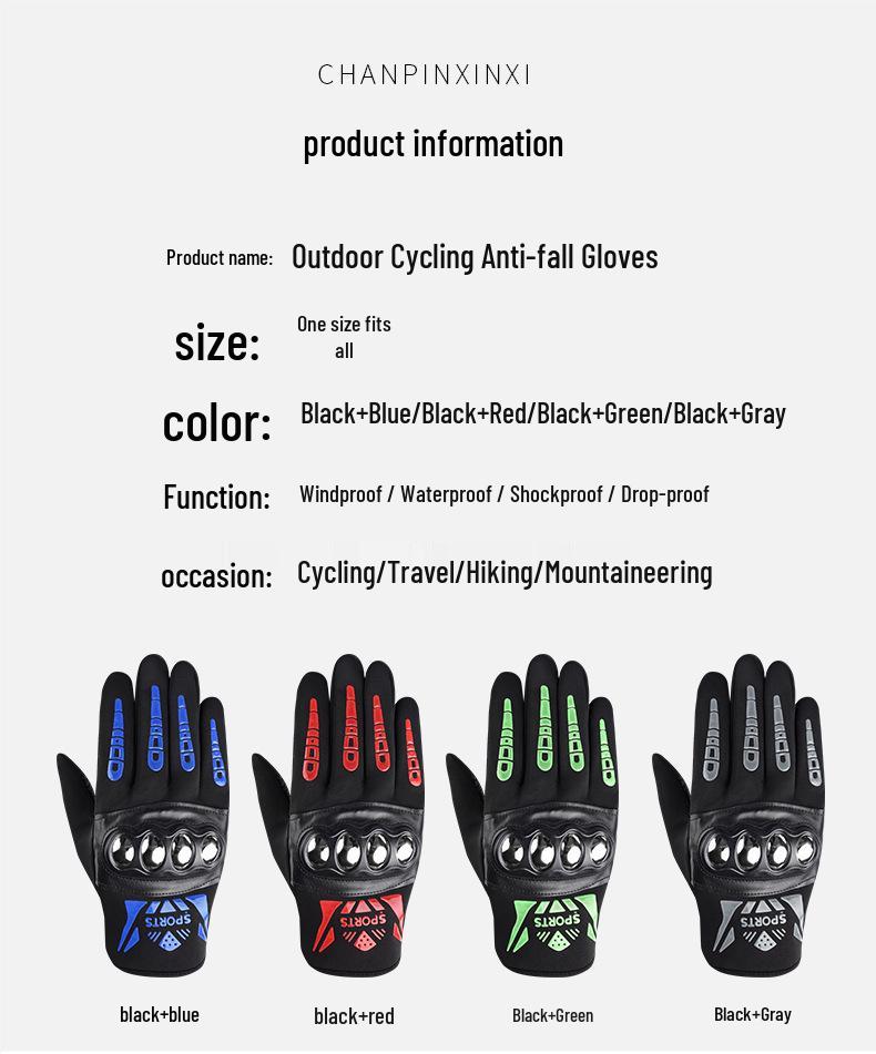 Men's Non-slip Motorcycle & Electric Vehicle Riding Gloves for Outdoor Use
