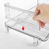2 Tier Bottle Display Rack Clear Travel Mug Organizer Plastic Cup Organizer Shelf Hold 6 Bottles for Kitchen Countertop Cabinet