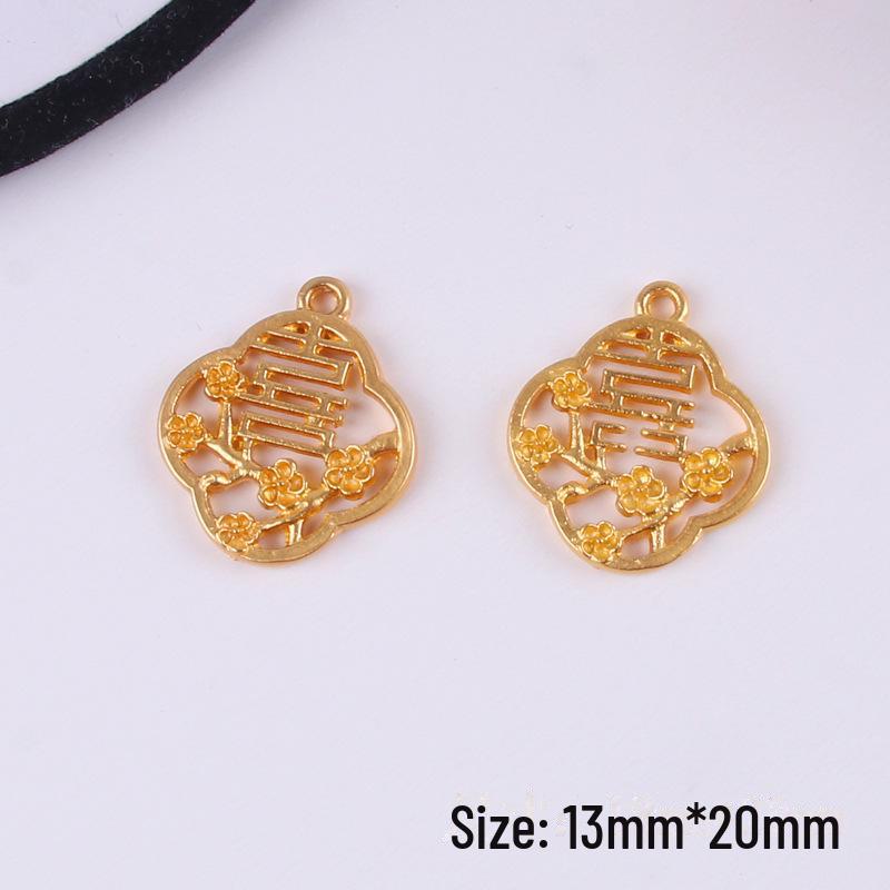 Sand Gold Electroplated Alloy Bracelet Pendant with Nafu Braid