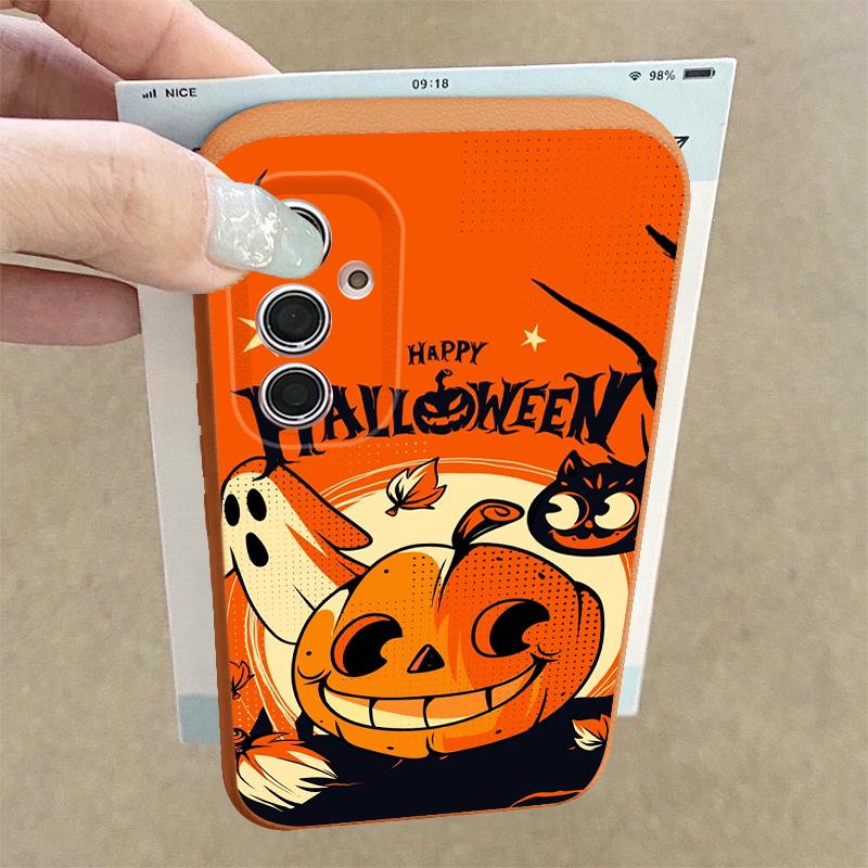 Pompoen Lantaarn Geest Halloween Hoesje Voor Samsung S26 FE S25 Ultra S24 S23 S22 S21 FE A16 A17 A18 A26 A36 A37 A54 A55 A56 A57 5G Zachte Siliconen Cover