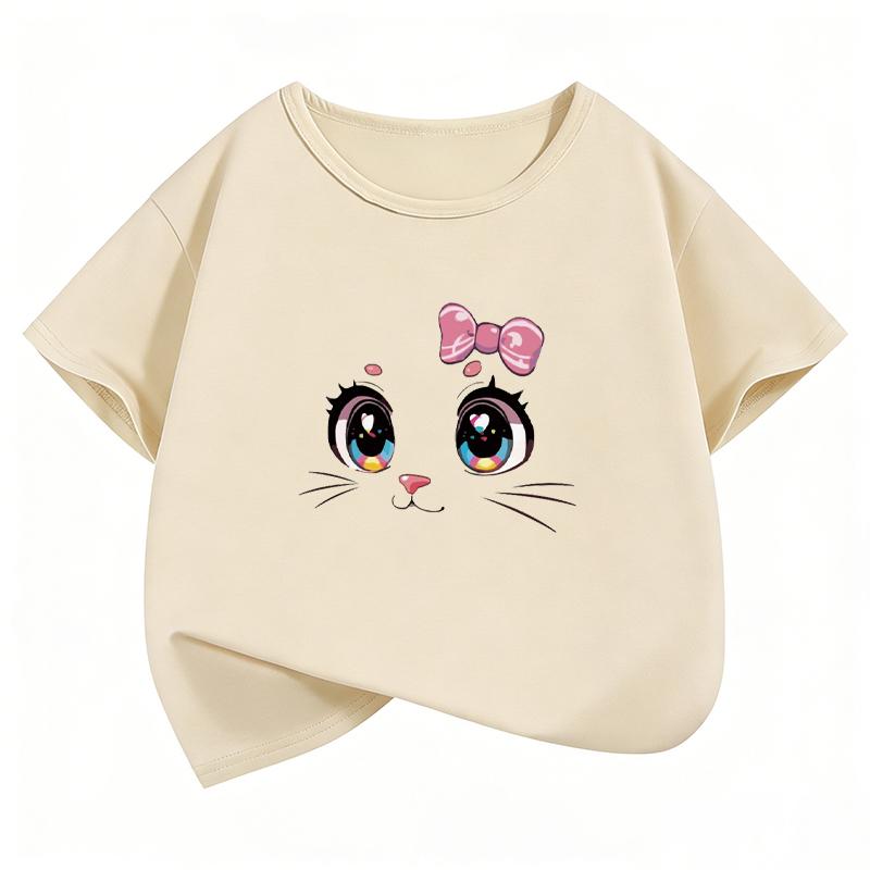 Cartoon Cat Meme Printed Tee Funny T Shirts Cat Kawaii Graphic Kids Childrens Tshirt Boys Girls Casual Top Tee Summer 110