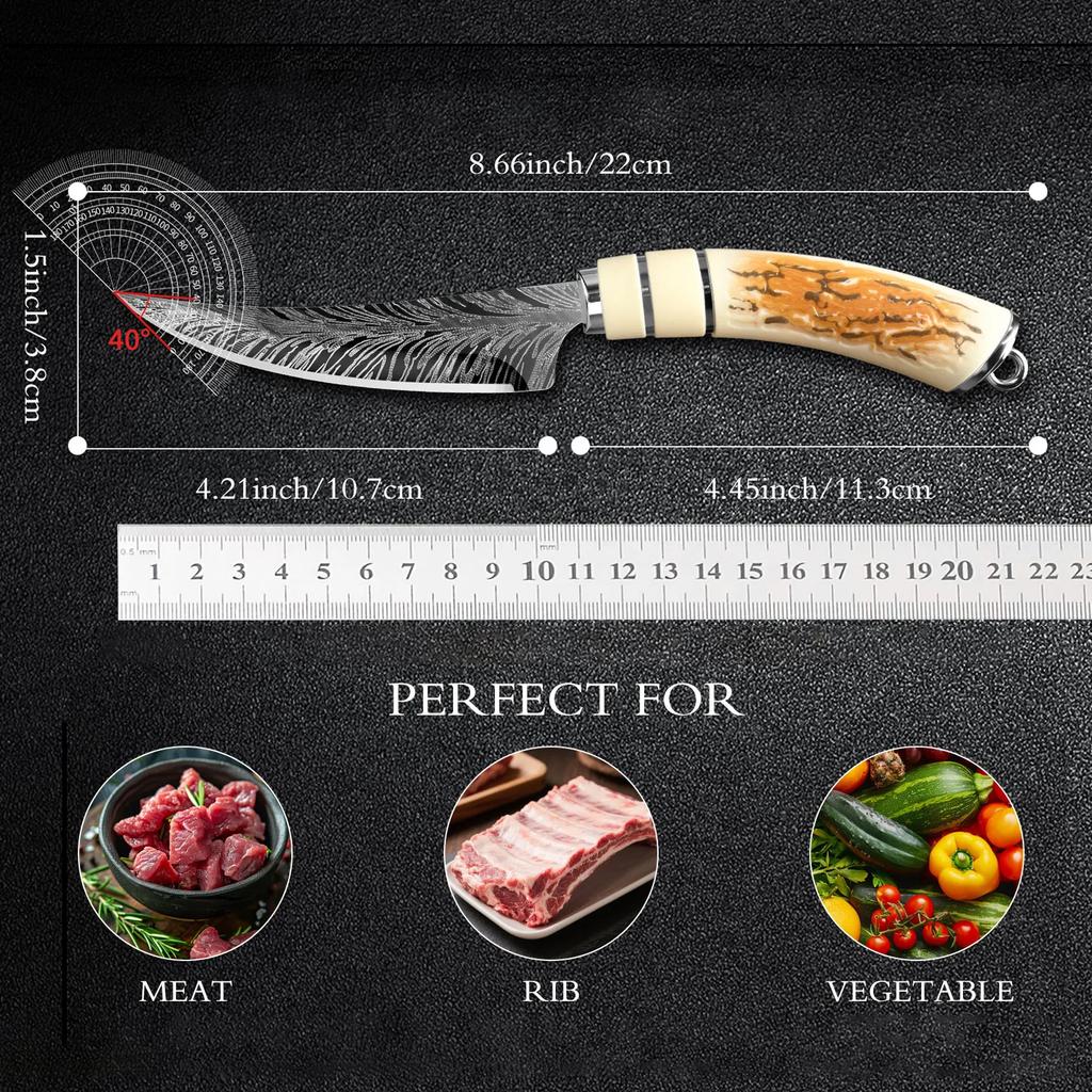 Stainless steel kitchen multi purpose knife suitable for steak bone removal meat slicing and fruit cutting comes with a gift box