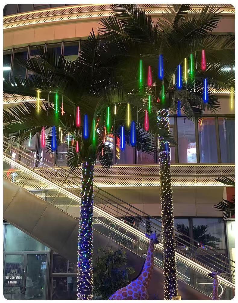 Waterproof LED Meteor Shower String Lights – Flashing, Colorful Christmas Decoration for Trees and Streets