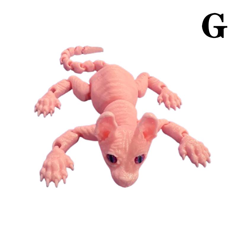 3D Printed Sphynx Cat Animal Toy Realistic Hairless Figurine Cat Fidget Toy For Cat Lover Collector Home Decoration