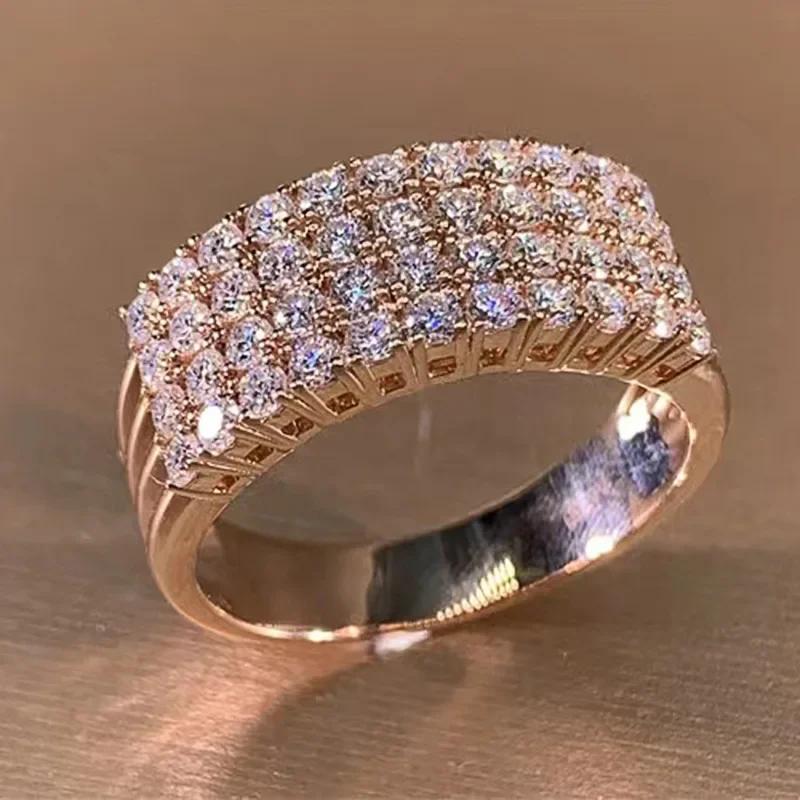

Adies Style Inlaid Zircon Ring For Women S Engagement, Exquisite And Shiny Fashion, Personalized Geometric Design Accessories 10