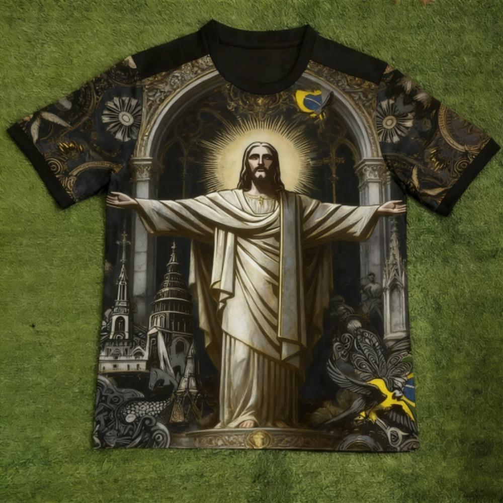 European Style Fashion JESUS Printed T-shirt Summer Kids Casual Outdoor Girl and Boy Short Sleeved Tees Top Pullover