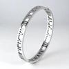 European & American Titanium Steel Hollow Electroplated Bangle with Diamonds - Versatile Stainless Steel Women's Fashion Jewelry