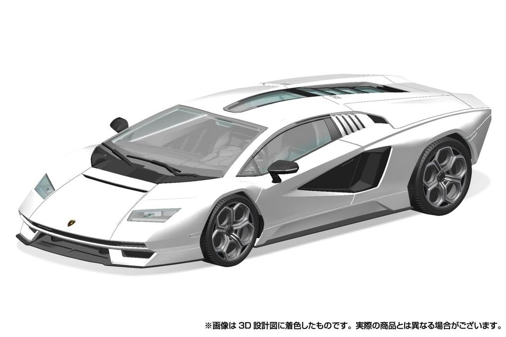 Aoshima Bunka Kyozai The Snap Kit Series Lamborghini Countach LPI White Plastic Model Kit (AOSHIMA) 1/32 800-4 Pre-Colored 19-A