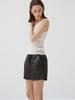 Beleudemaleu Italian Nappa Lambskin Banding Shorts
