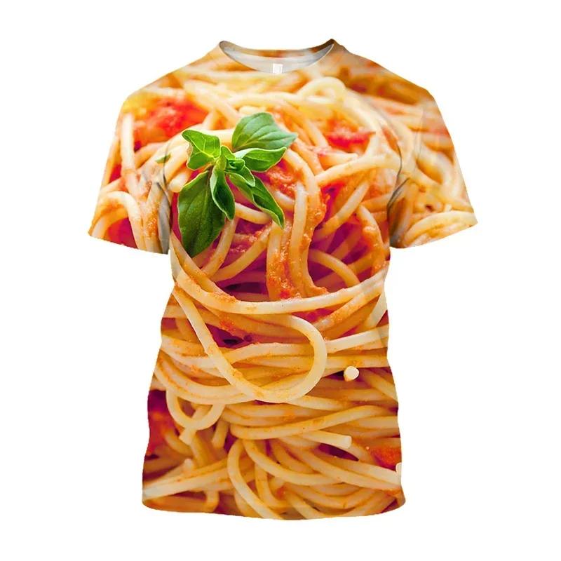 Pánské tričko 3D s potiskem těstovin a pizzy Ležérní pro dospělé Unisex s grafickým motivem jídla Pro muže Oversized s krátkým rukávem Oblečení Streetwear